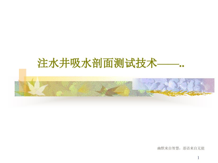 注水井吸水剖面测试技术——39张课件_第1页