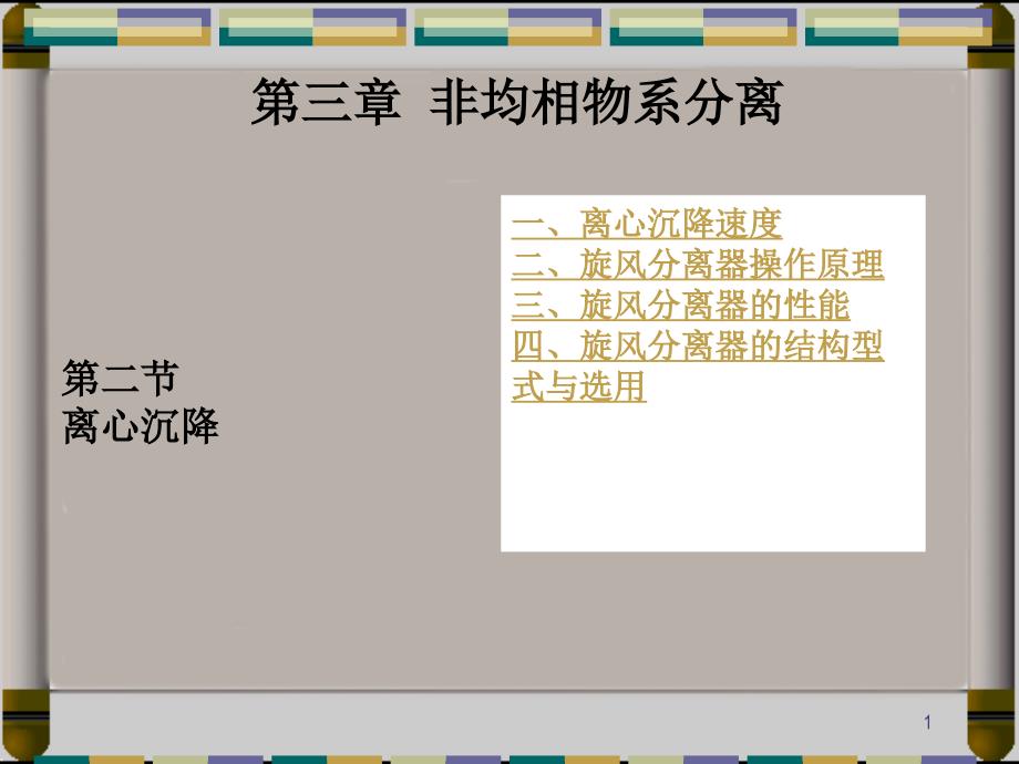 离心沉降速度旋风分离器操作原理旋风分离器的课件_第1页