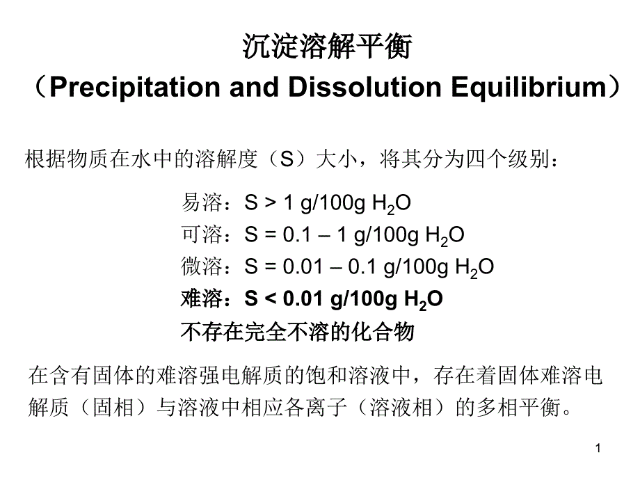 无机化学课件-沉淀溶解平衡_第1页