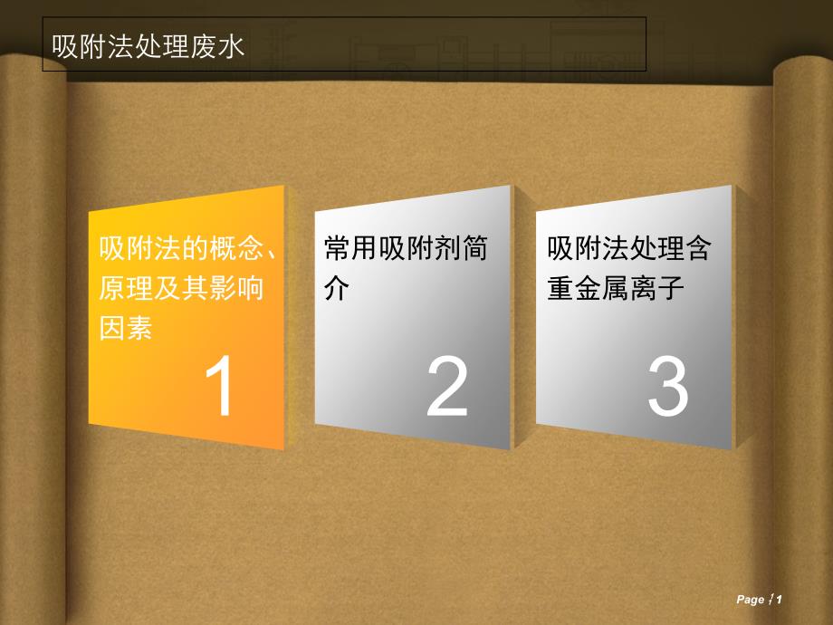 环境工程吸附法处理废水作业课件_第1页