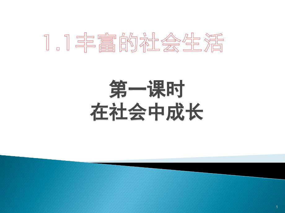 人教版八上道德与法治12在社会中成长时(27张)课件_第1页