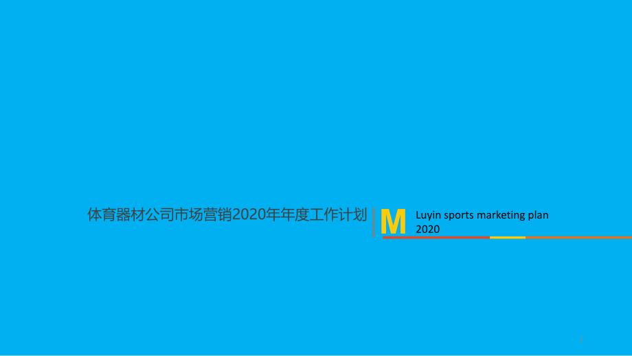 体育器材公司市场营销2020年年度工作计划课件_第1页