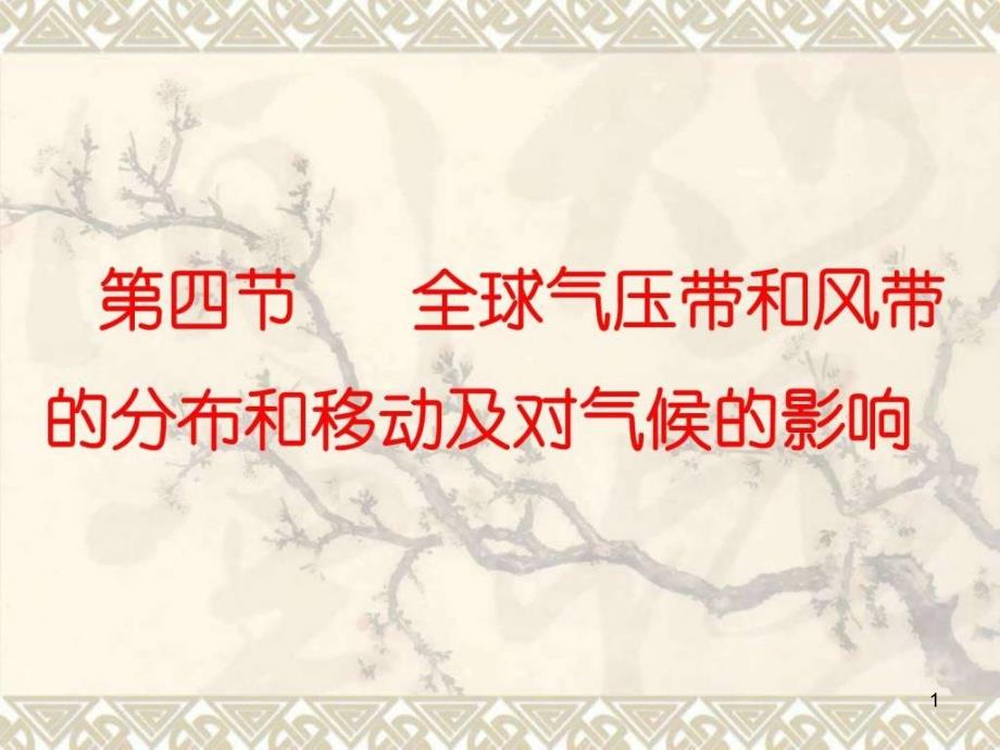 全球气压带和风带的分布和移动及对气候的影响课件_第1页