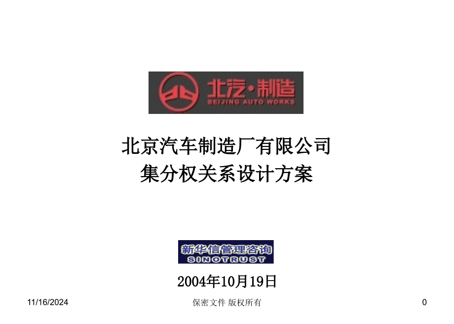 北京汽车制造厂有限公司战略规划实施及管理提升项目-集分权关系重点课件_第1页