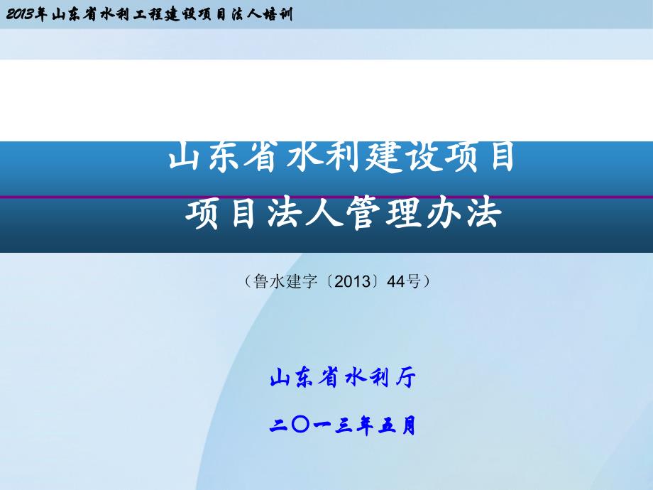 某省水利建设项目项目法人管理办法实用课件_第1页