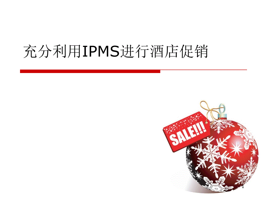 充分利用IPMS进行酒店促销-酒店管理系统课件_第1页