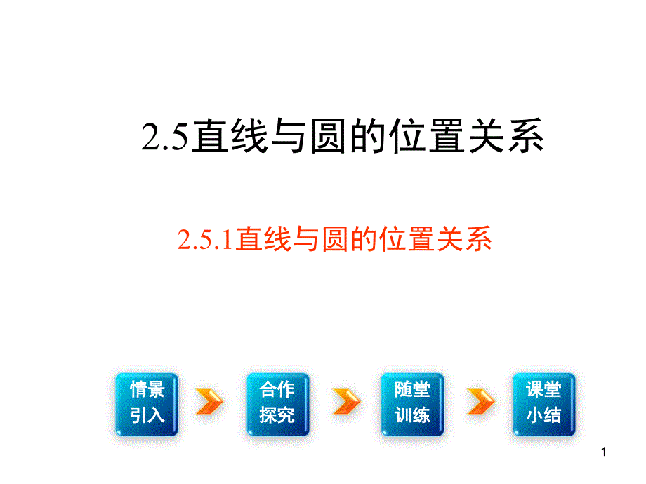 湘教版九下数学ppt课件2.5.1直线与圆的位置关系_第1页