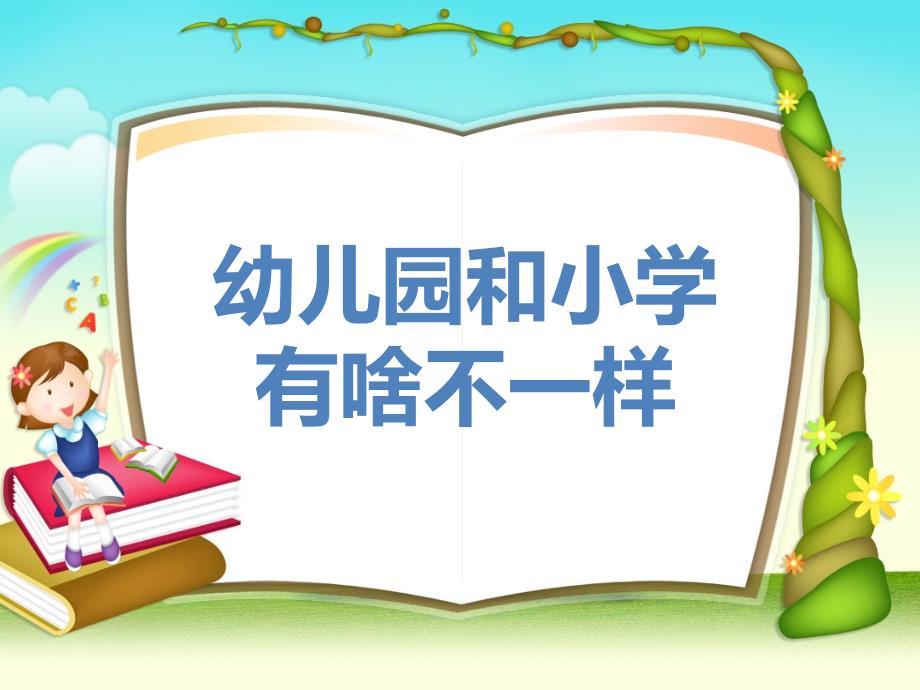 幼儿园最新大班社会《小学幼儿园有啥不一样》课件_第1页