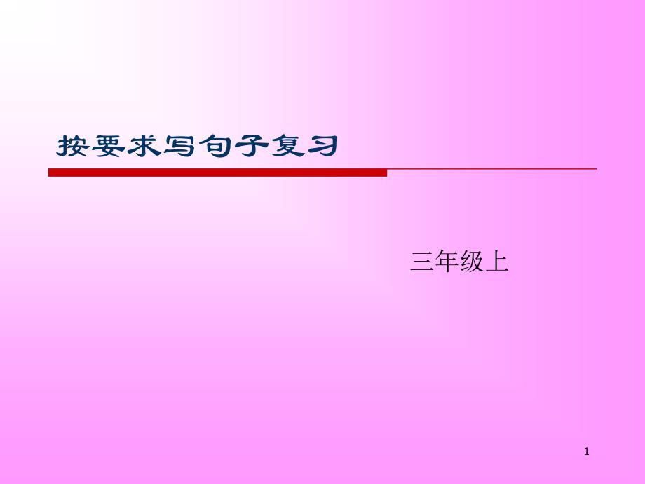 三年级按要求写句子专项复习课件_第1页