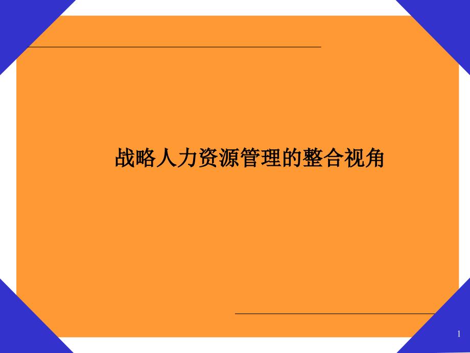 战略人力资源管理的整合视角课件_第1页