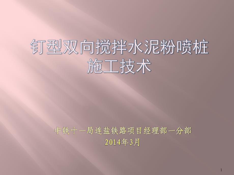 钉型双向搅拌粉喷桩施工技术课件_第1页