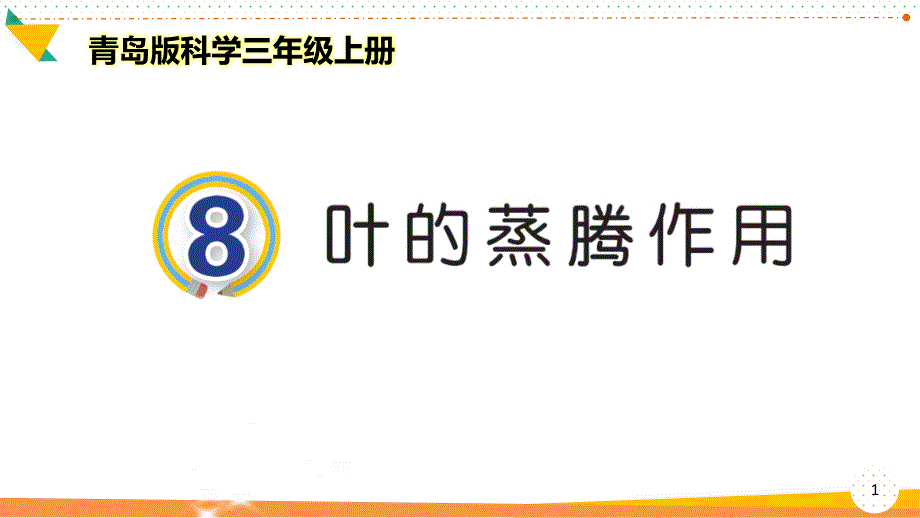 青岛版科学三年级上册《叶的蒸腾作用》-优质ppt课件_第1页