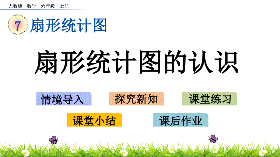 新人教版小学数学六年级上册7.1-扇形统计图的认识ppt课件_第1页