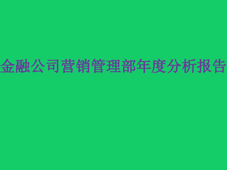 金融保险公司营销部年度工作总结报告(经典案例模板)课件_第1页