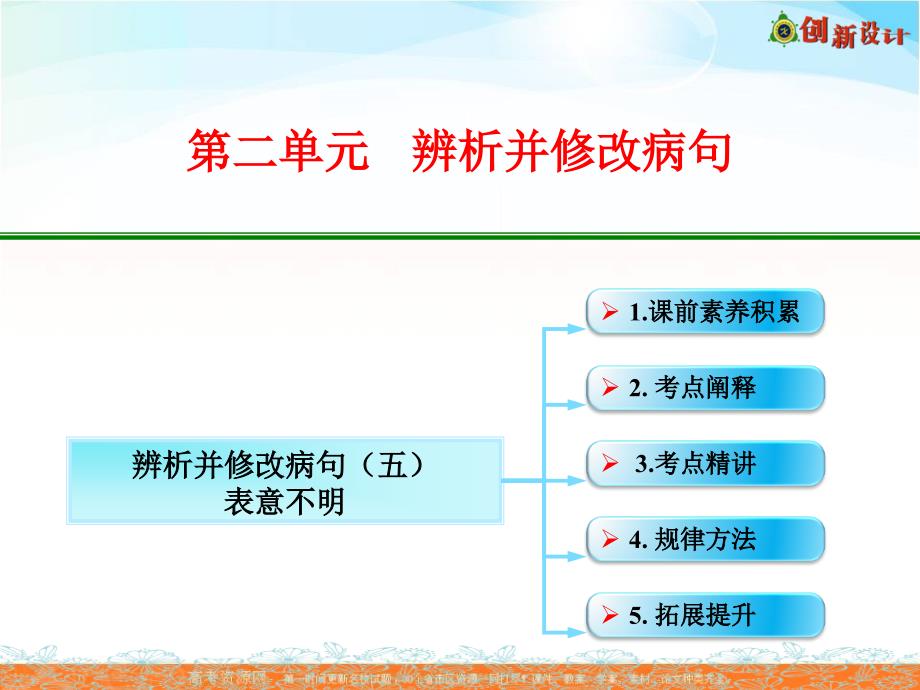 高考语文全国一轮专题复习课件：语言文字运用-辨析并修改病句(五)_第1页