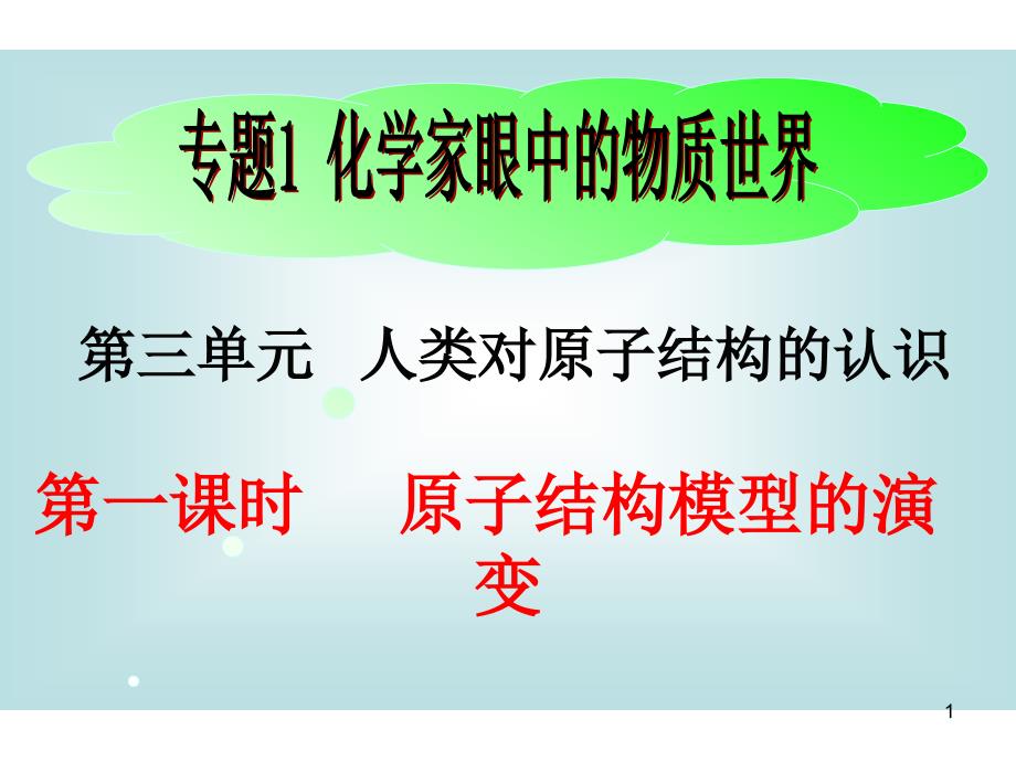 近代原子学说葡萄干面包式带核原子结构根据α粒子散射试验课件_第1页