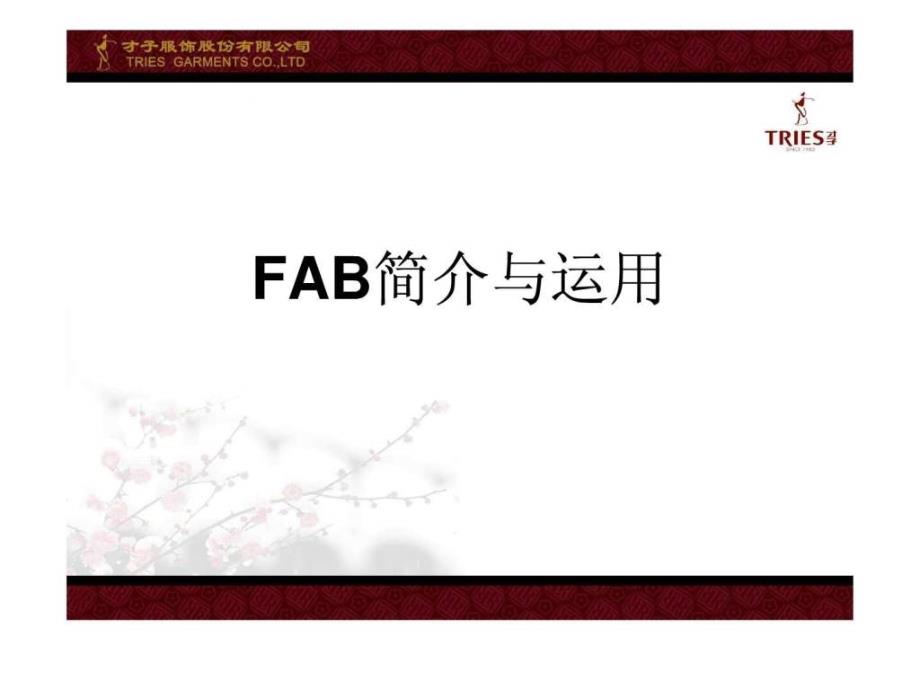 服装品牌FAB简介与运用经管营销_第1页