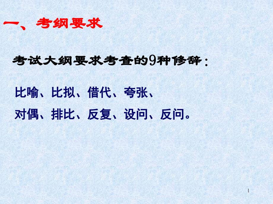 高考专题复习正确运用常见的修辞手法课件_第1页