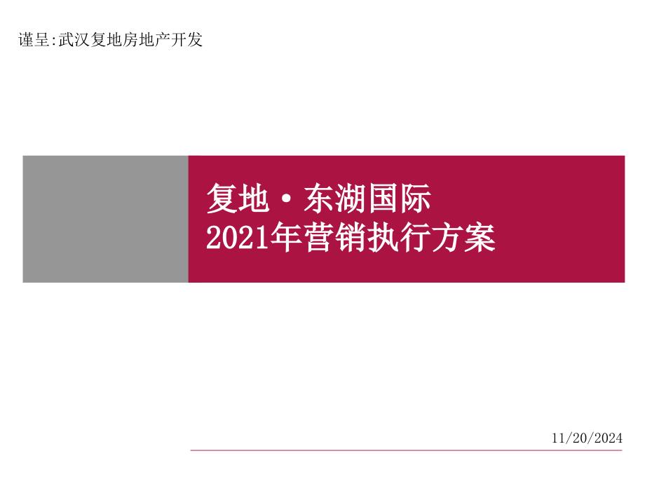 武汉复地·东湖国际营销执行计划_第1页