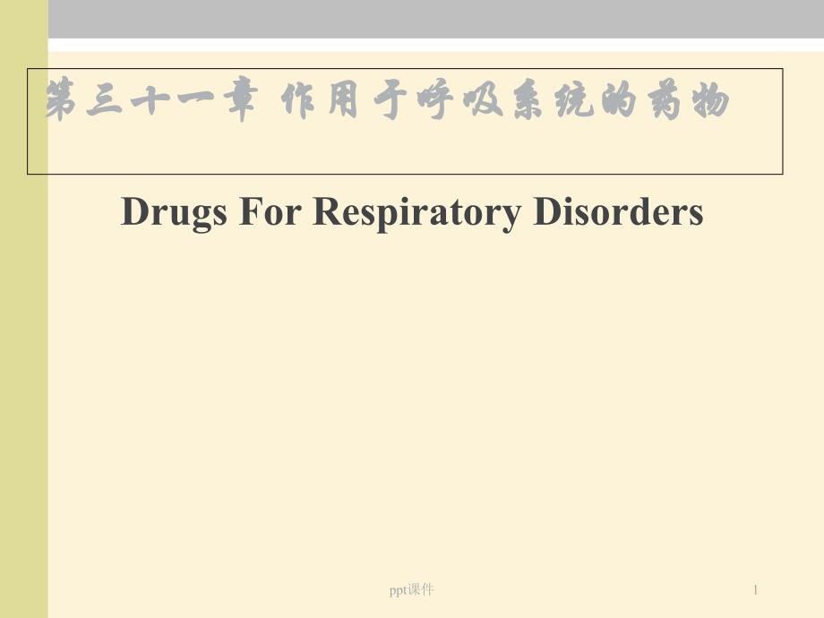 药理学--作用于呼吸系统的药物--课件_第1页