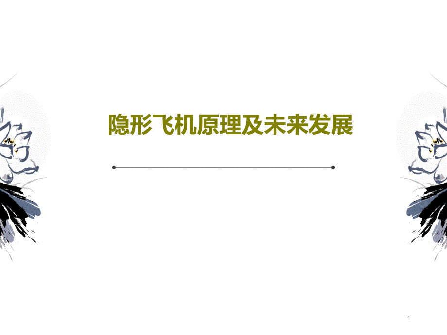 隐形飞机原理及未来发展课件_第1页