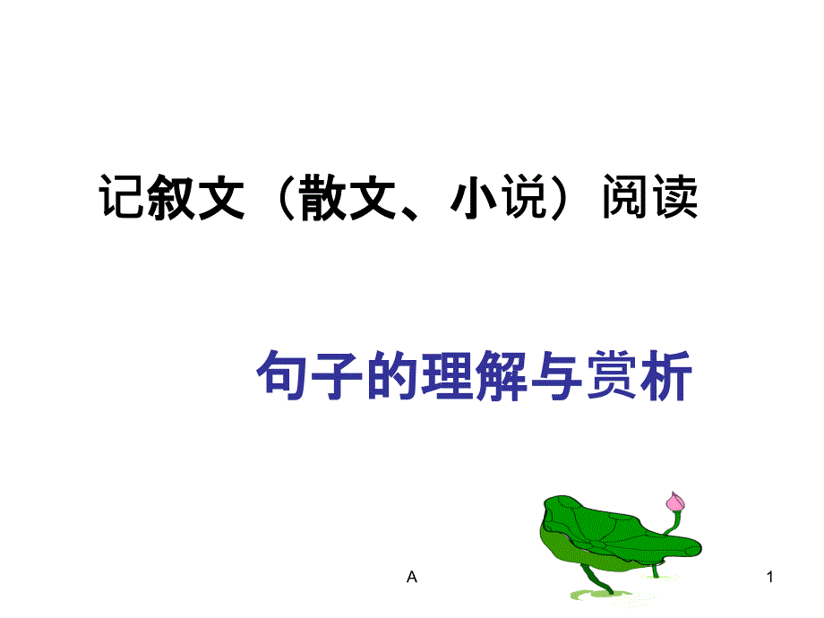 记叙文阅读句子的理解与赏析课件_第1页