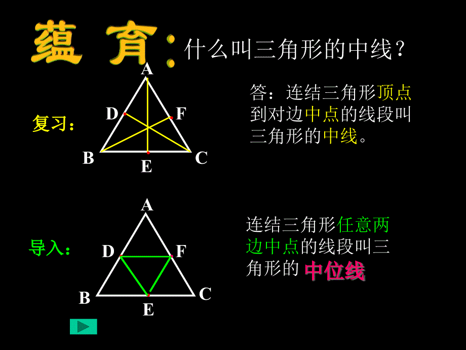 连结三角形两边中点的线段-安溪金火中学课件_第1页