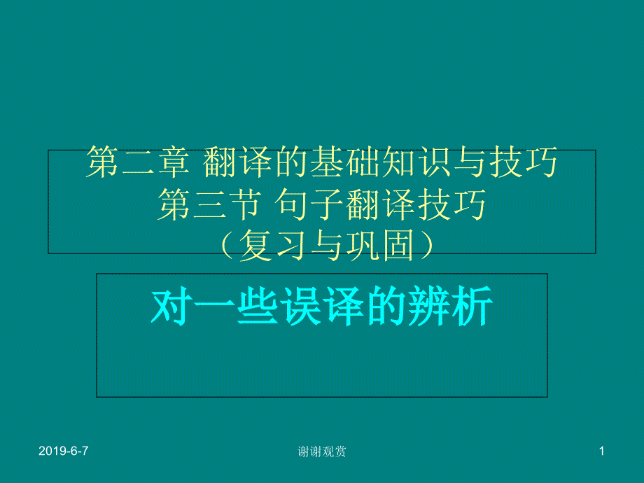 翻译的基础知识与技巧第三节句子翻译技巧课件_第1页