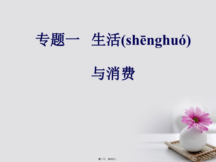高考政治一轮复习经济生活专题一生活与消费考点5消费及其类型课件_第1页