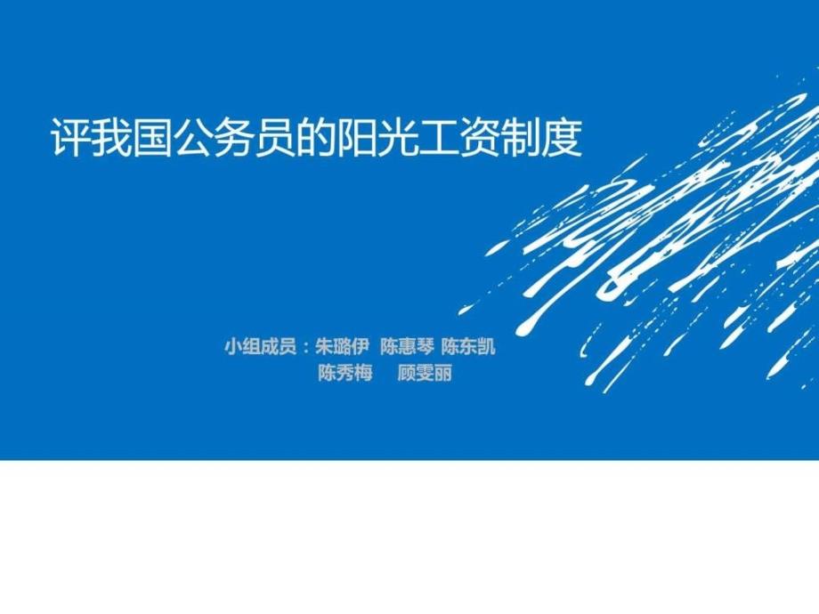 评我国公务员的阳光工资制度_第1页