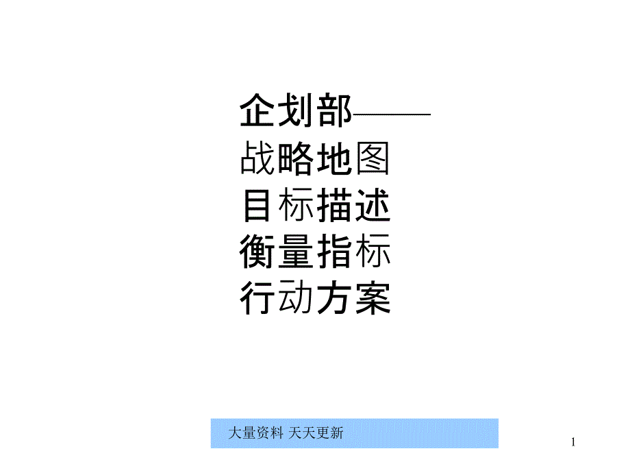 378477--某公司企划部战略目标描述衡量指标--yuhua1109_第1页