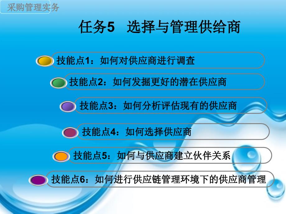 采购管理实务任务5选择与管理供应商_第1页