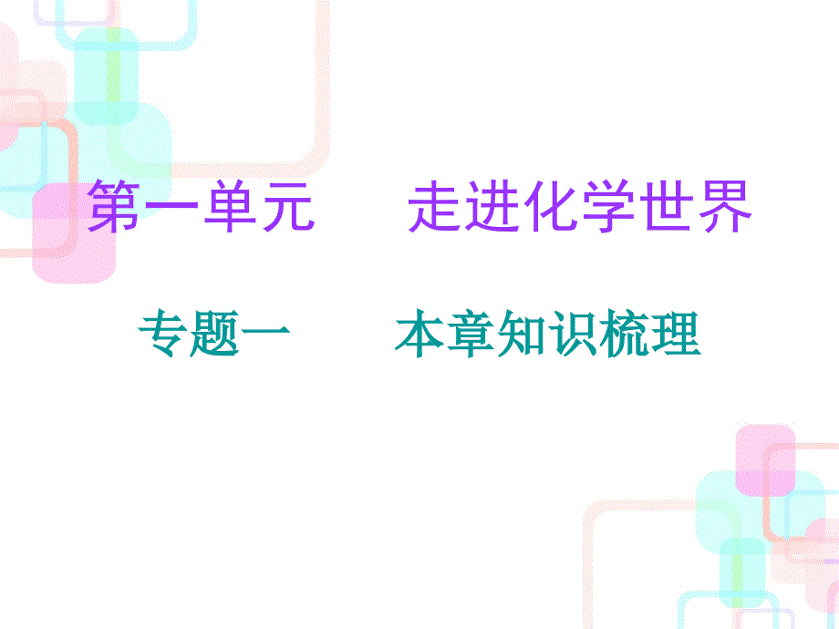 人教版九年级化学上册走进化学世界专题一课件_第1页