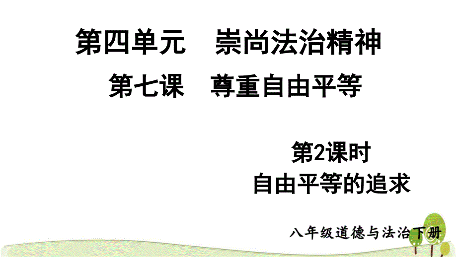 部编版八年级下道德与法治自由平等的追求优质ppt课件_第1页