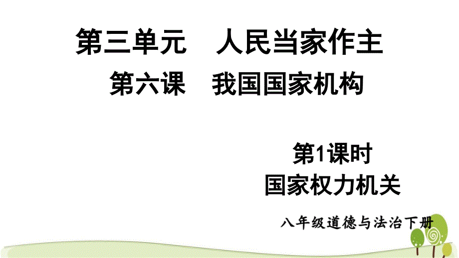 部编版八年级下道德与法治国家权力机关优质ppt课件_第1页