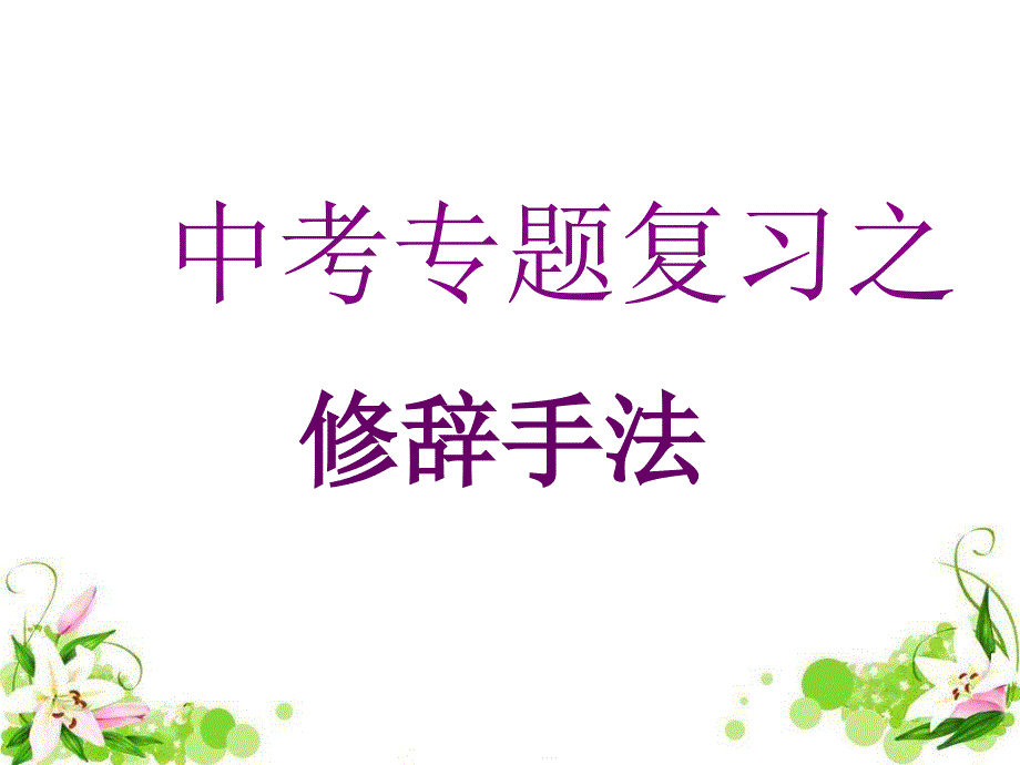 中考语文专题复习ppt课件——修辞手法_第1页