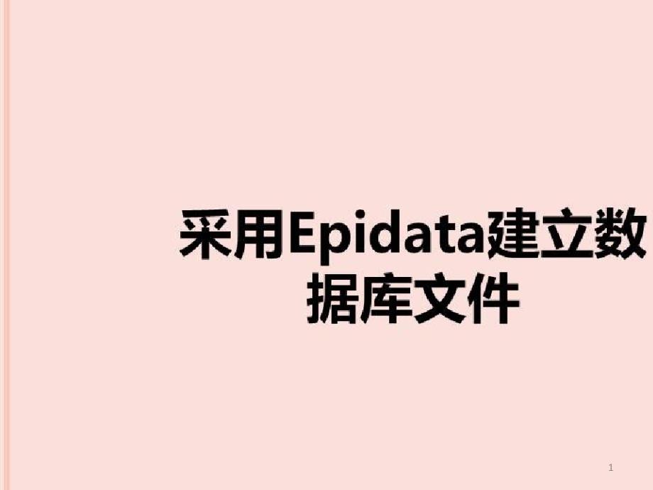 Epidata操作要点解读_采用Epidata建立数据库文件课件_第1页