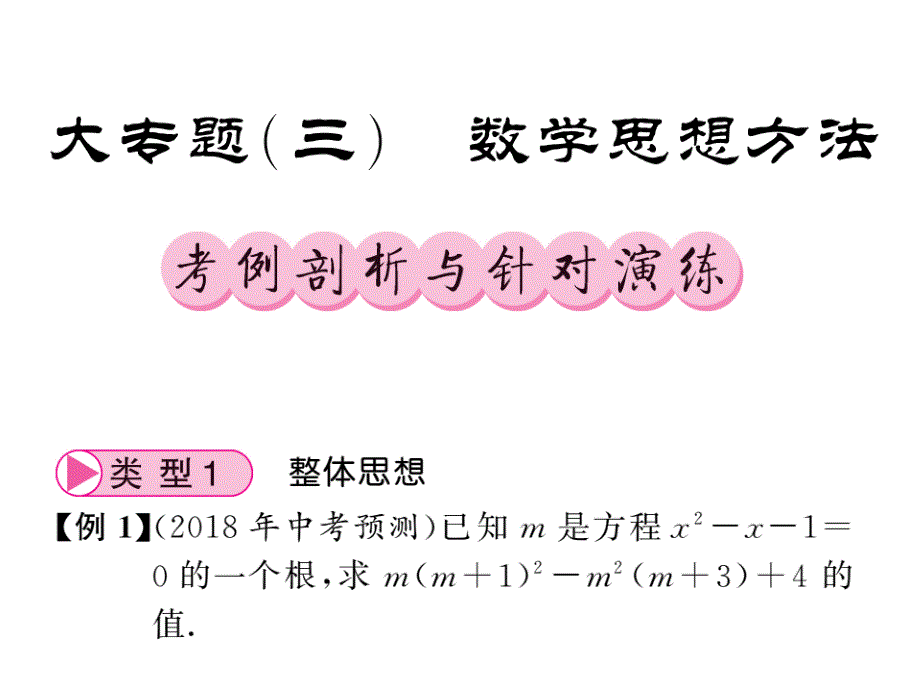 初三中考数学总复习ppt课件：大专题三_第1页