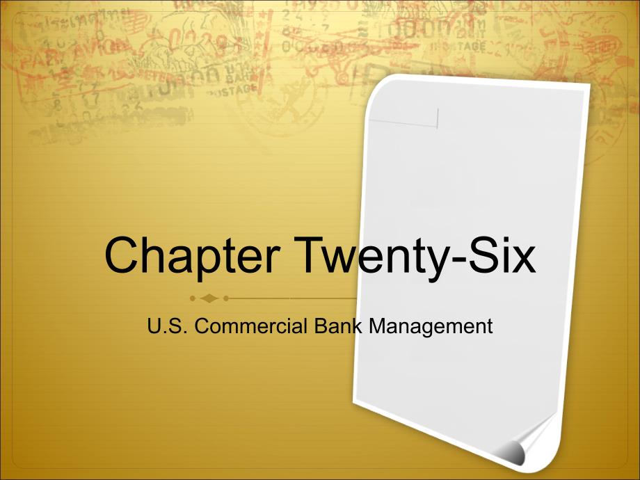 大学金融英语chapter 26 US Commercial Bank Management_第1页