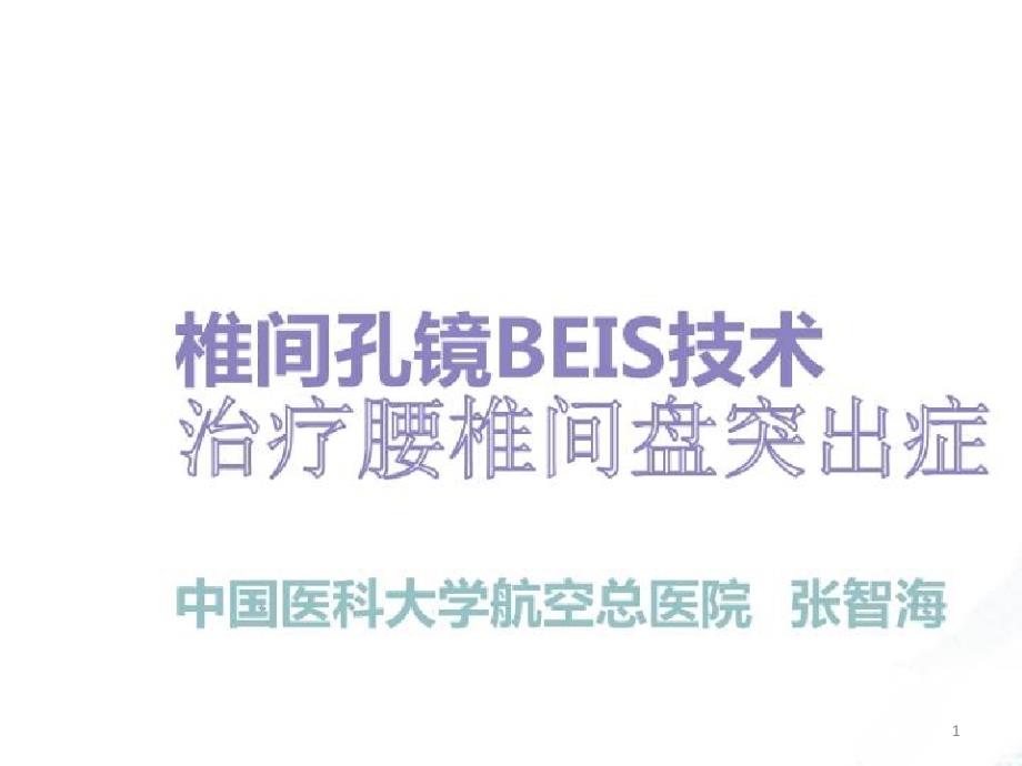 脊柱微创手术技术_椎间孔镜BEIS技术治疗腰椎间盘突出症课件_第1页