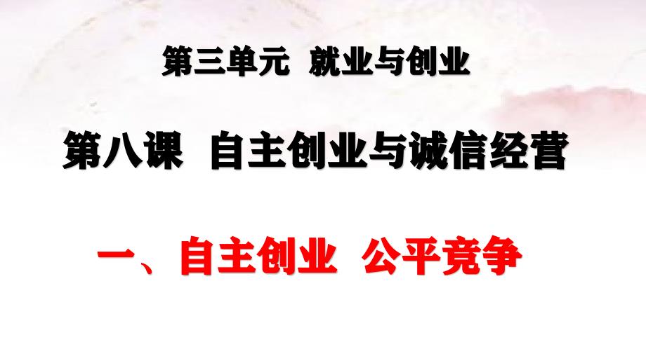 自主创业公平竞争教学ppt课件_第1页