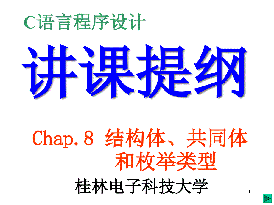 C语言程序设计8结构体课件_第1页