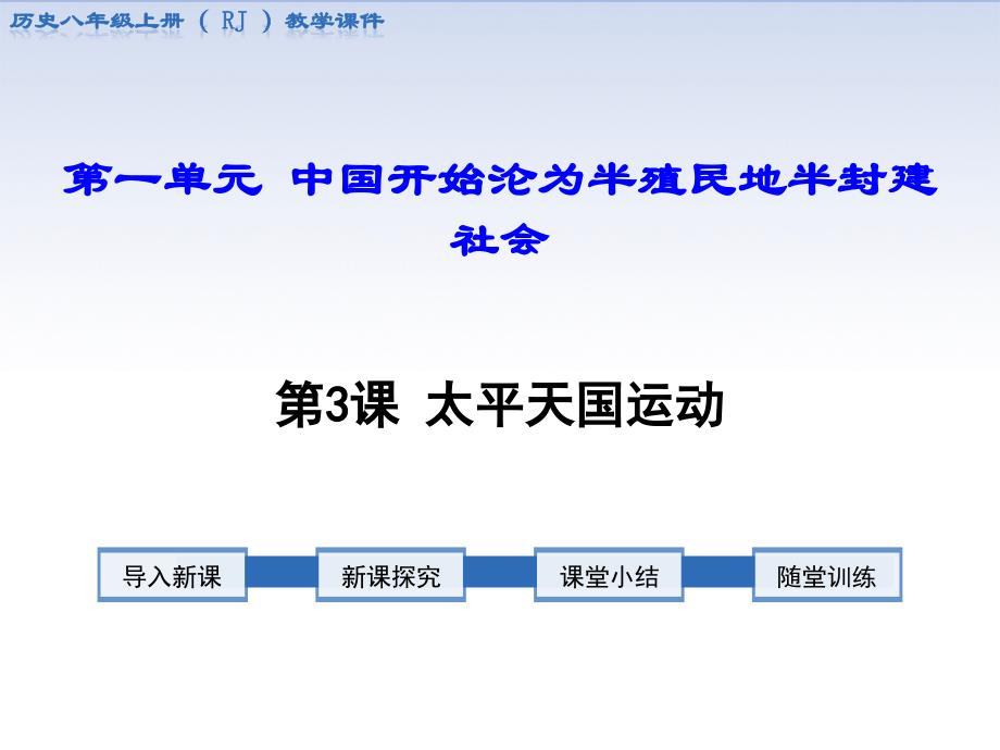部编人教版八上历史：第3课太平天国运动教学ppt课件_第1页