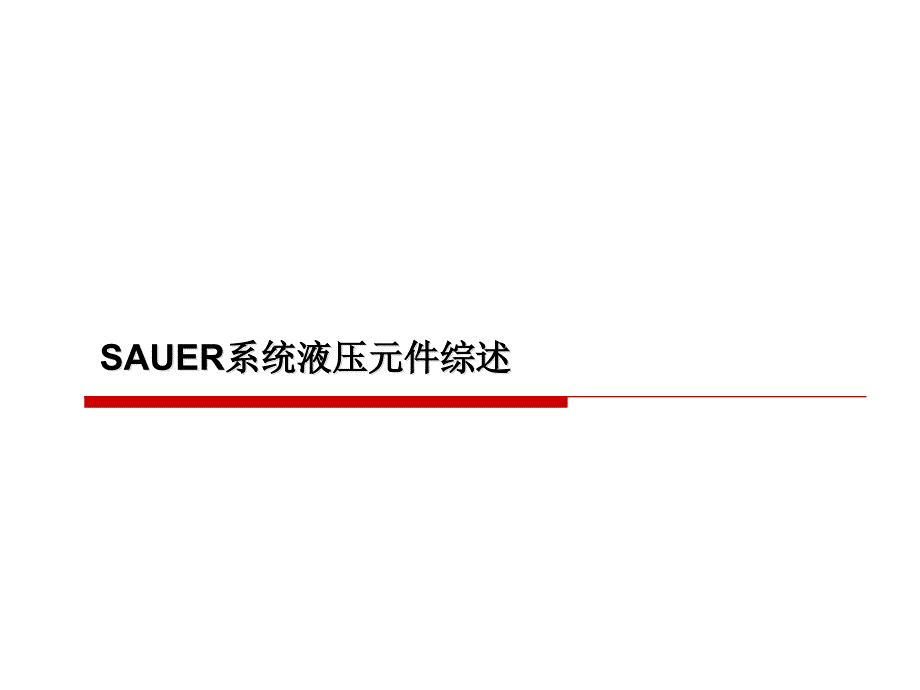 SAUER系统液压元件综述课件_第1页