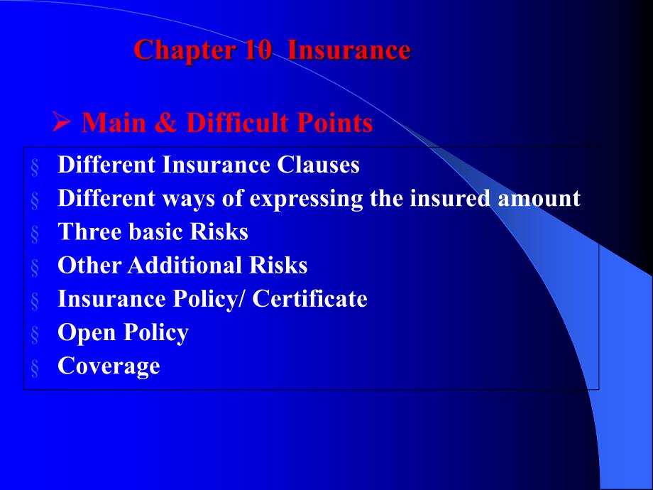 外贸英语函电Chapter 10 Insurance_第1页