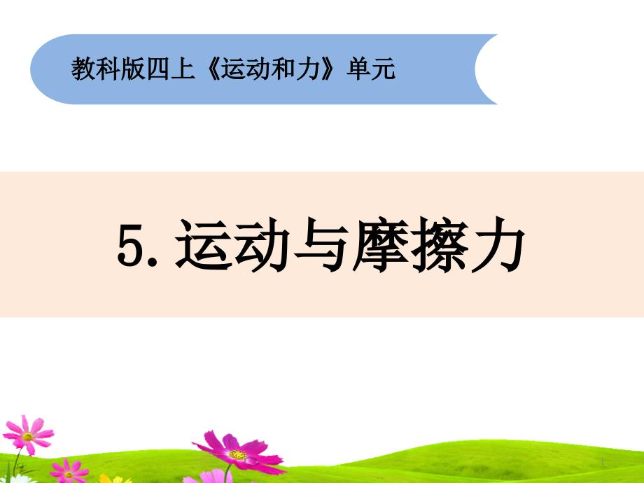 教科版四年级上册科学《运动与摩擦力》教学ppt课件_第1页