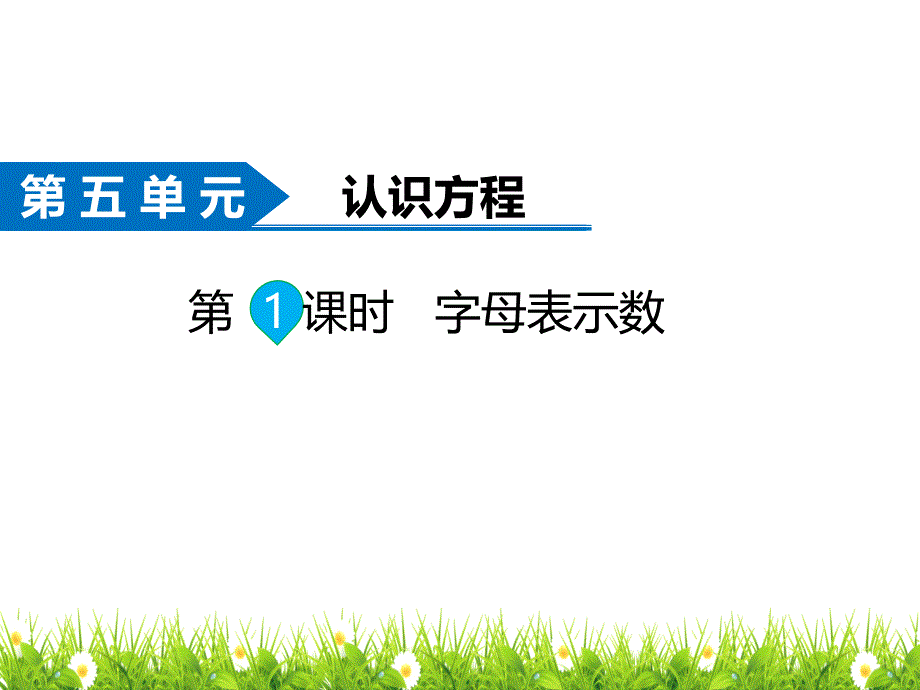 人教版五年级上册数学第五单元第一课时《字母表示数》ppt课件_第1页