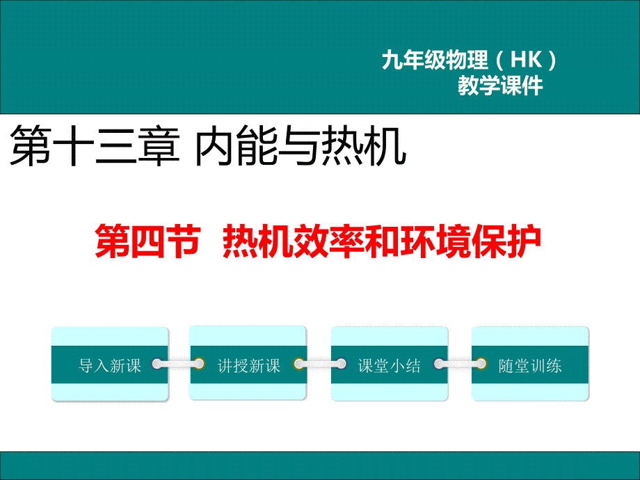 沪科版九年级物理《热机效率和环境保护》课件_第1页