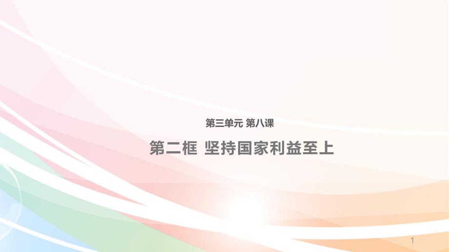 部编版八年级道德与法治上册精编ppt课件《坚持国家利益至上》_第1页