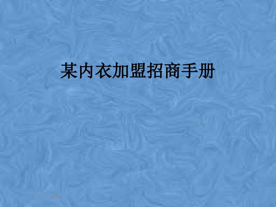 某内衣加盟招商手册课件_第1页